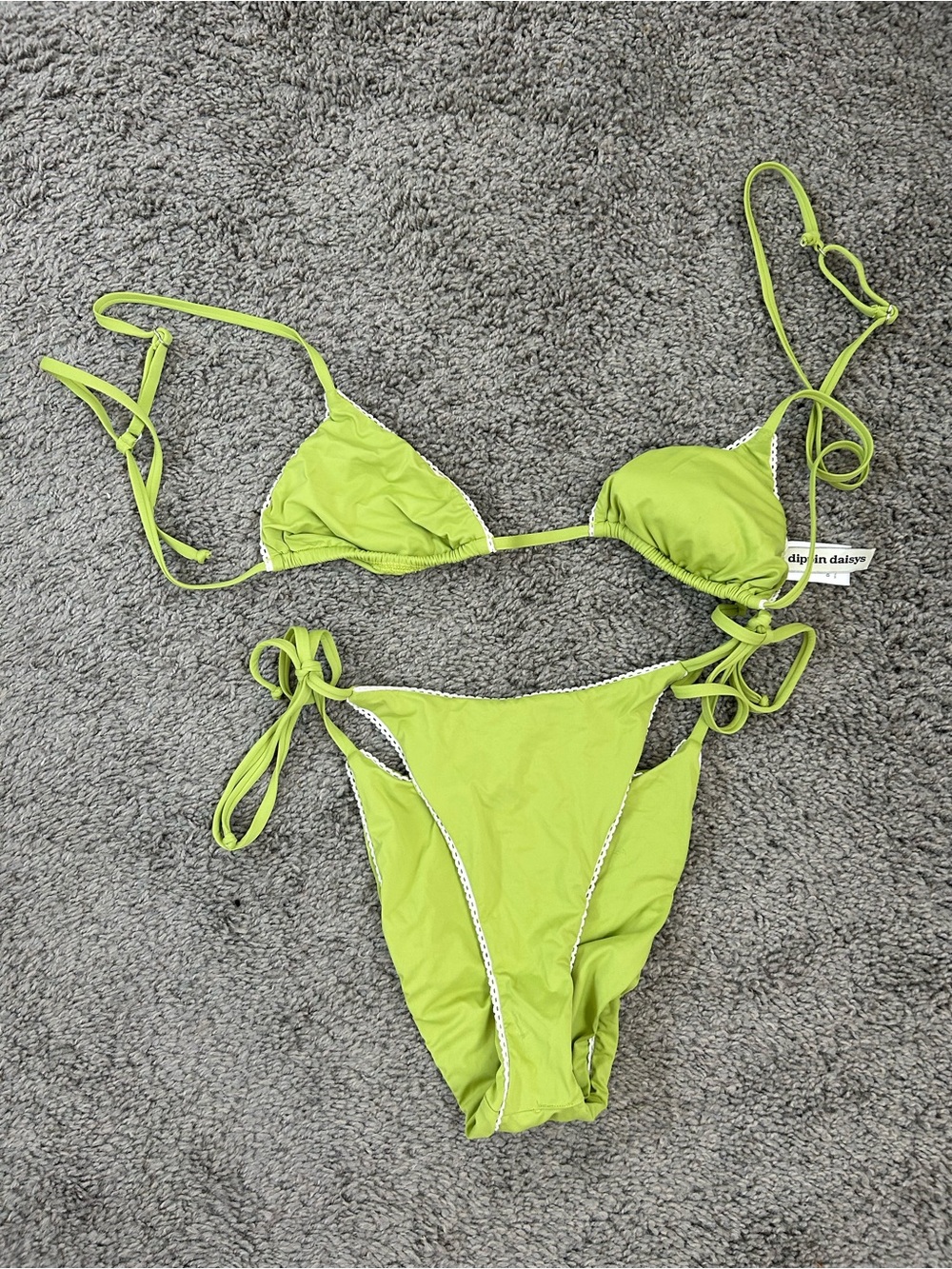Dippin' Daisy's Neon Lime Triangle String Bikini